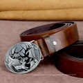 Tourbon cerf modèle laiton boucle hommes ceintures en cuir antique